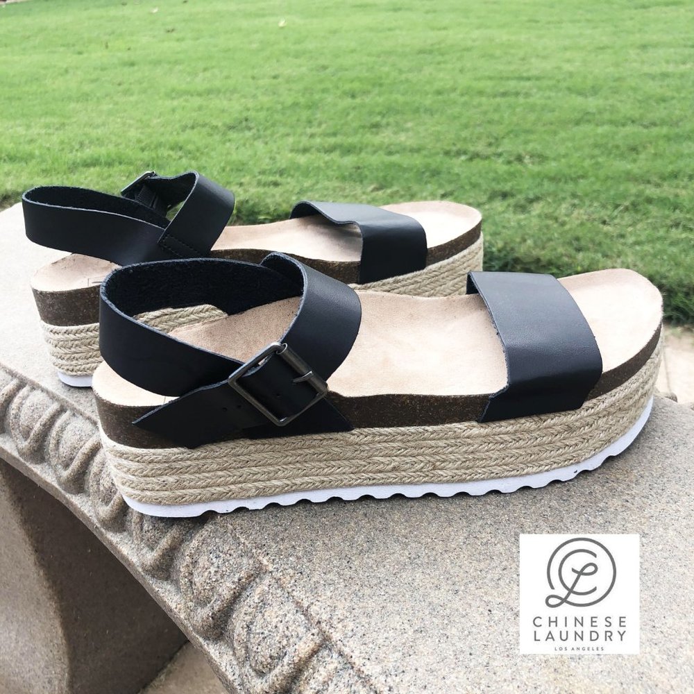 Snakeskin Print Palms Platform Espadrille Sandal By Chinese Laundry - Picture 11 of 11